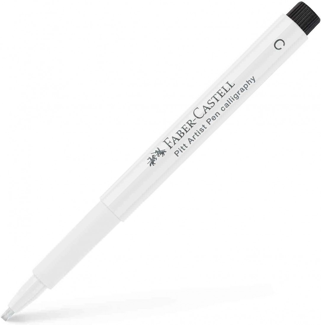 Faber Castell Art & Graphic Pitt Artist Pen Calligraphy India Ink Pen, White 167501