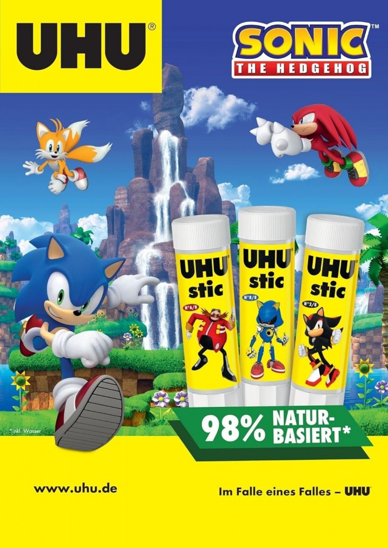 UHU Κόλλα Stick 3x8.2gr (Sonic Edition 2025) 7005959
