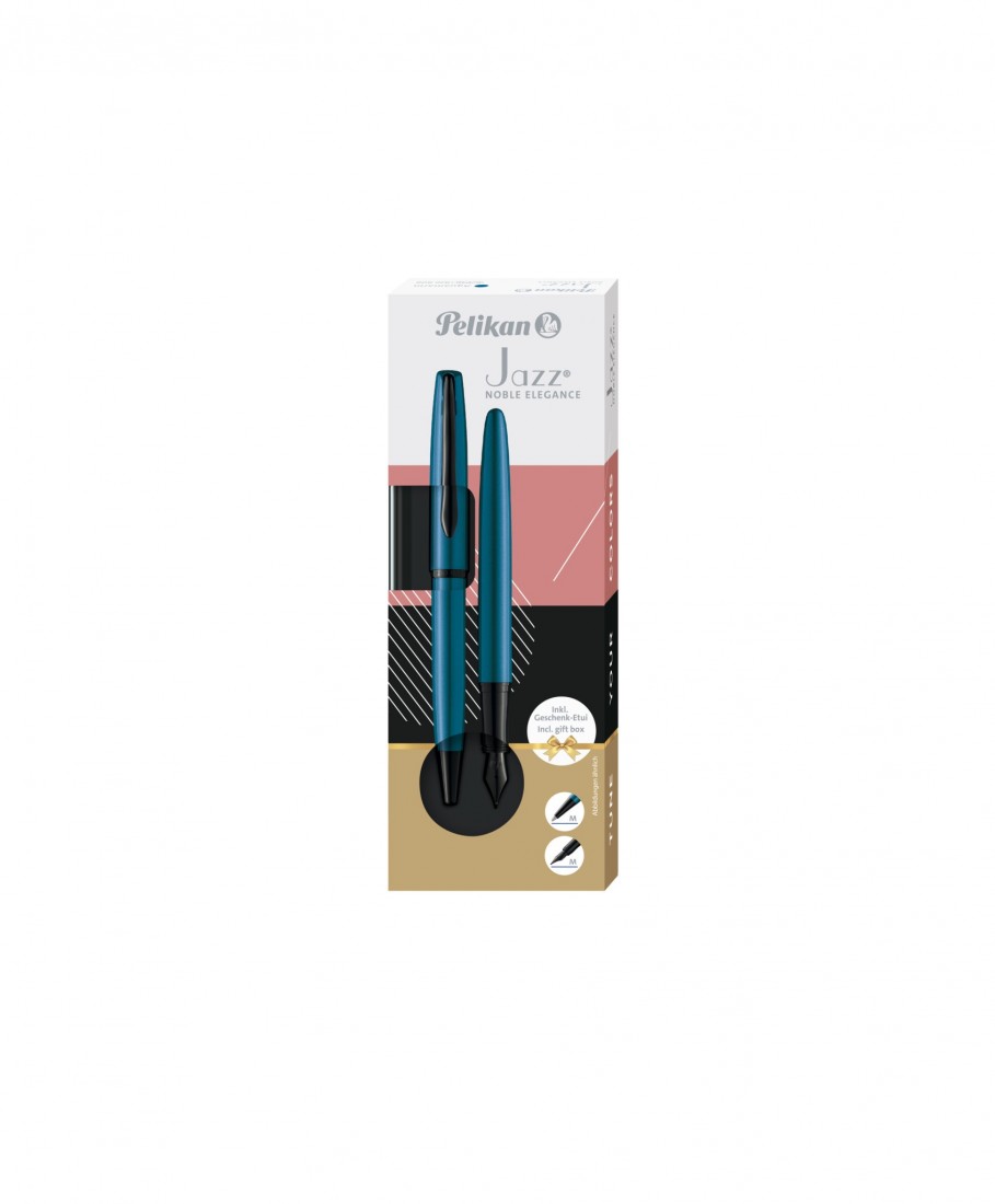 Pelikan Jazz Noble Elegance Metallic Aquamarine 826808 Set Ballpen and Fountain Pen