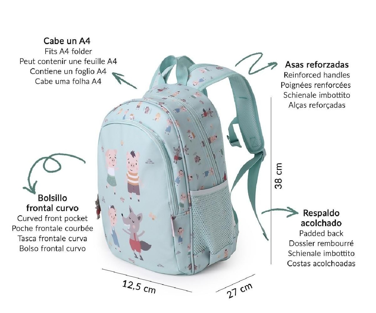 Μεγάλο σακίδιο πλάτης 3 Little Pigs 88734 Tutete