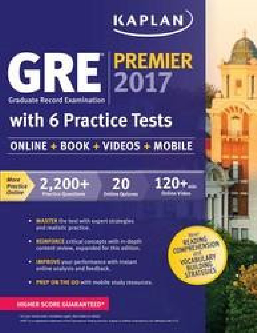 GRE PREMIER 2017 WITH 6 PRACTICE TESTS  PB