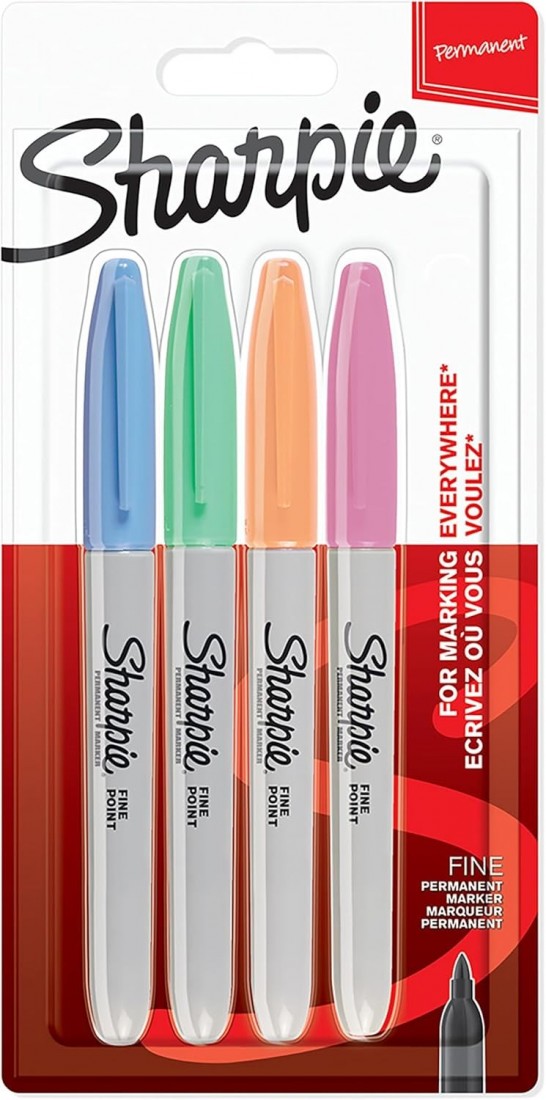 Permanent marker Sharpie Fine Blister 4 pastel colours