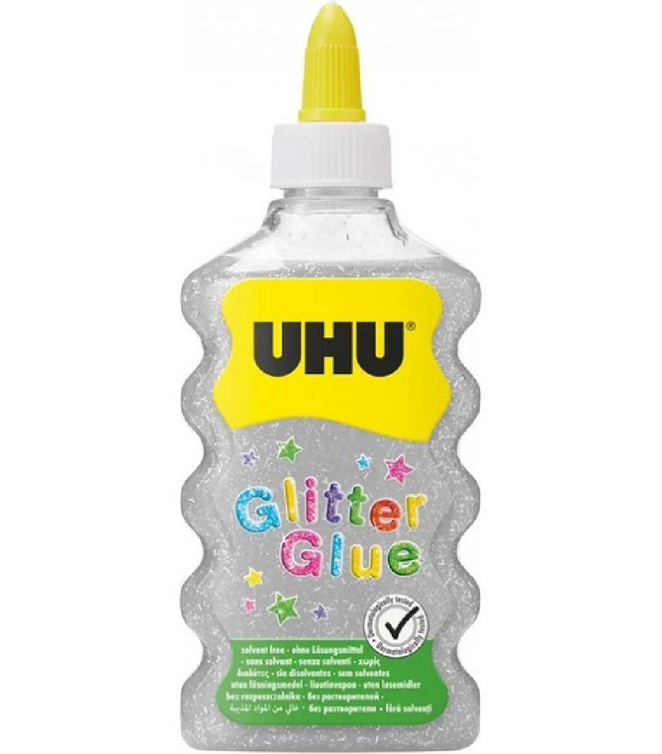 UHU Χρυσοκόλλα Glitter Glue 177ml (Ασημί)