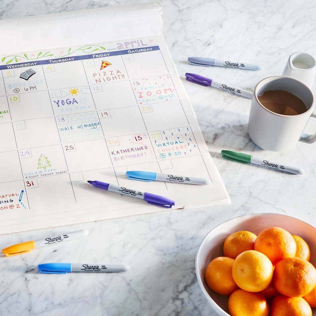 Permanent marker Sharpie Fine Blister 4 colours