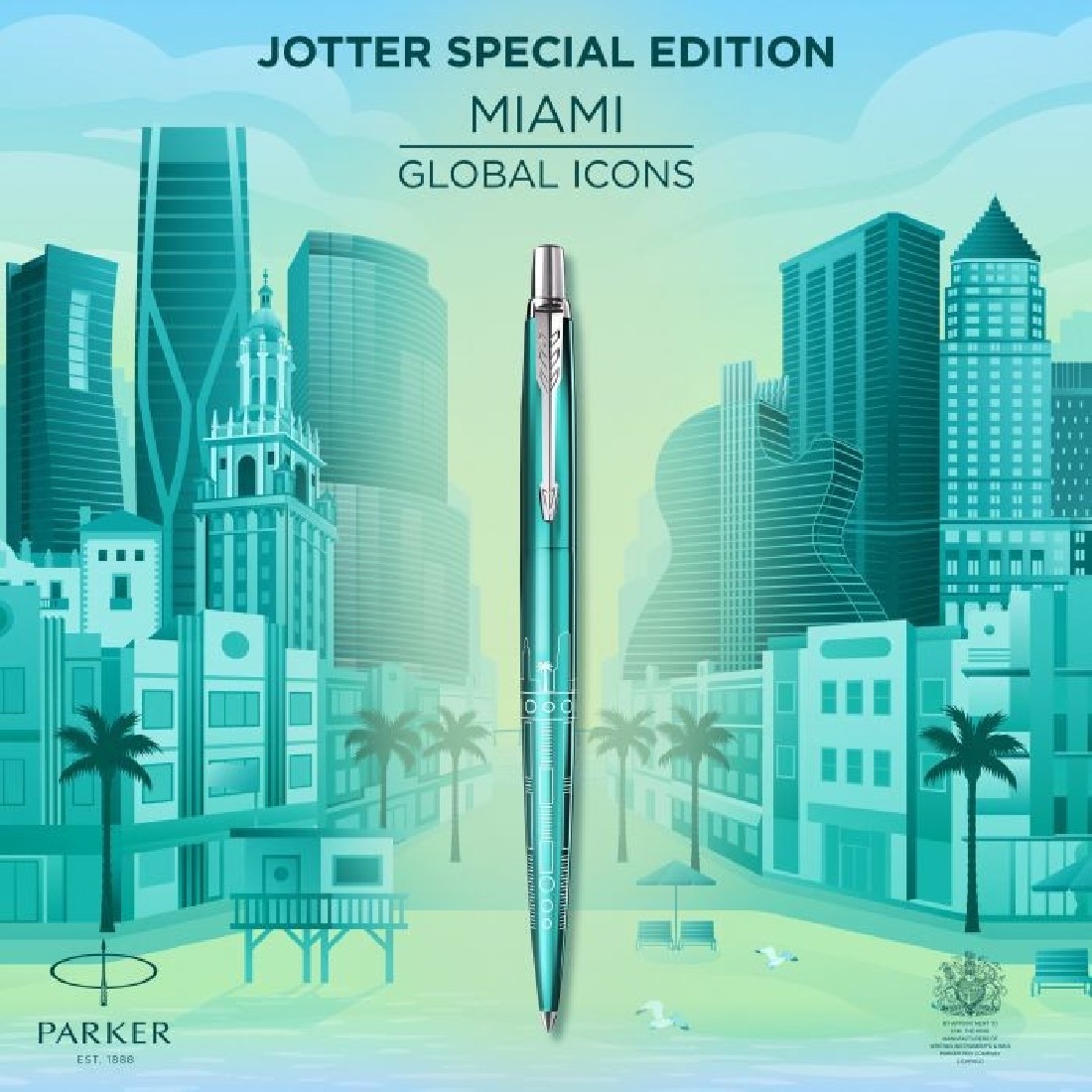 Parker Jotter Special Editon Global Icons Miami Turquoise CT Ballpen