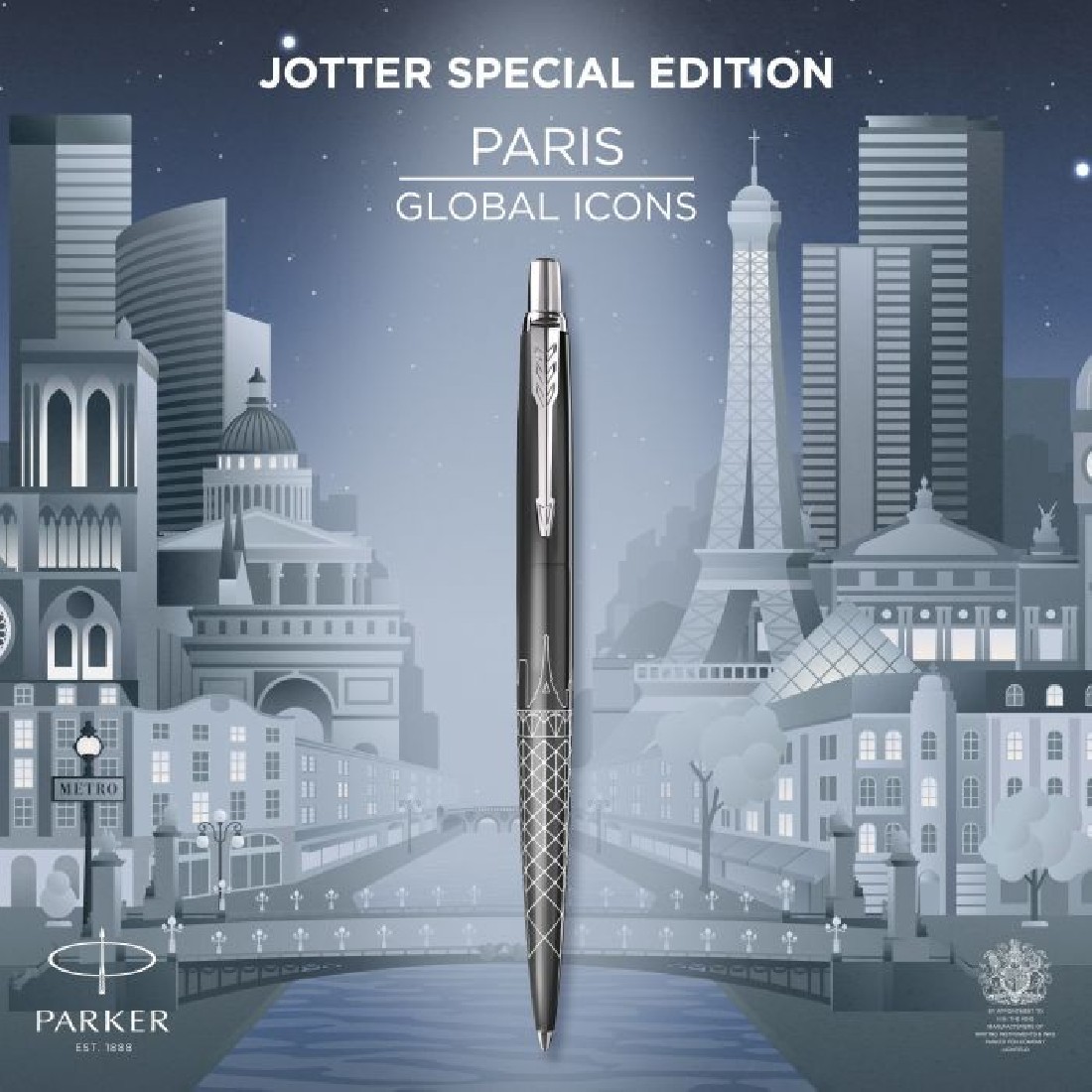 Parker Jotter Special Editon Global Icons Paris Grey CT Ballpen