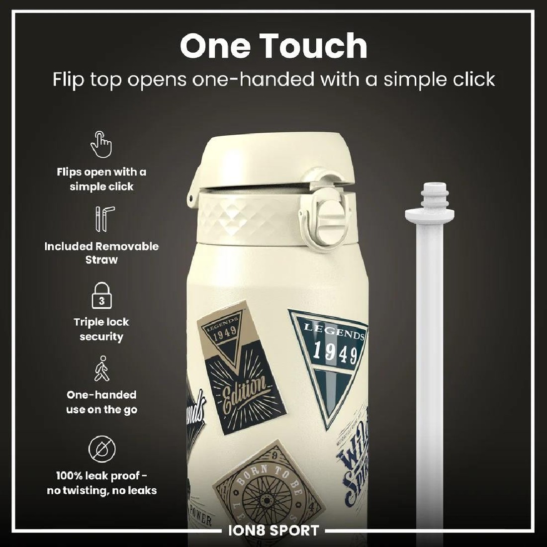 Παγούρι Μεταλλικό θερμός με καλαμάκι 750ml MotoGP Classic Ion8