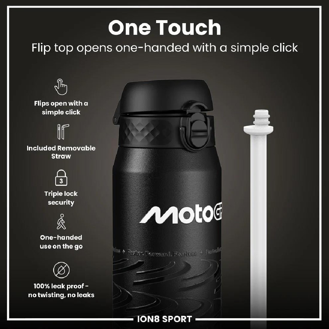 Παγούρι Μεταλλικό Θερμός με καλαμάκι 750ml MotoGP Lean ION8