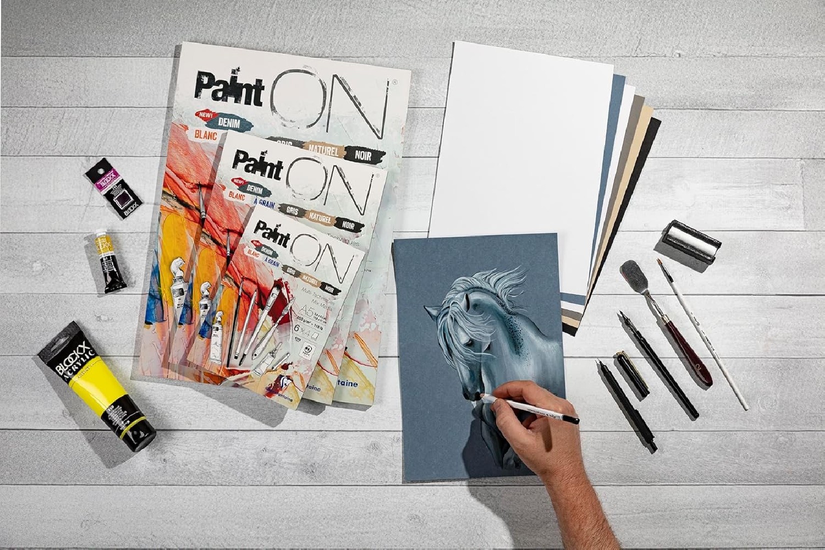 Clairefontaine A4 Paid On mix media 250gr 24sheets (4 colours)   975410