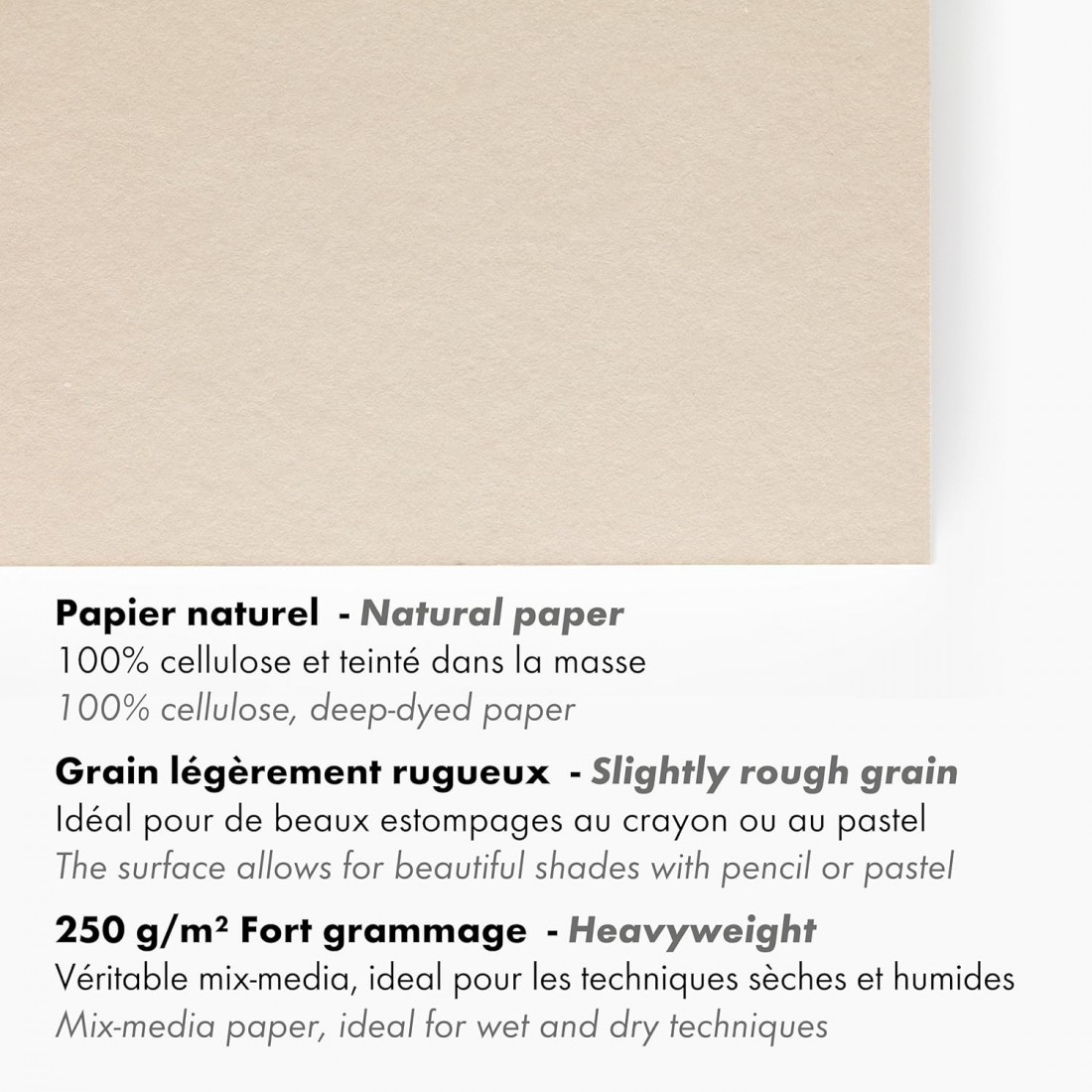 Clairefontaine A3 Paint On, Naturel, 250gr 30sheets 96541C