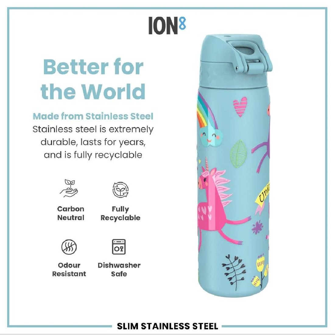 Παγούρι μεταλλικό 600ml Unicorns ION8