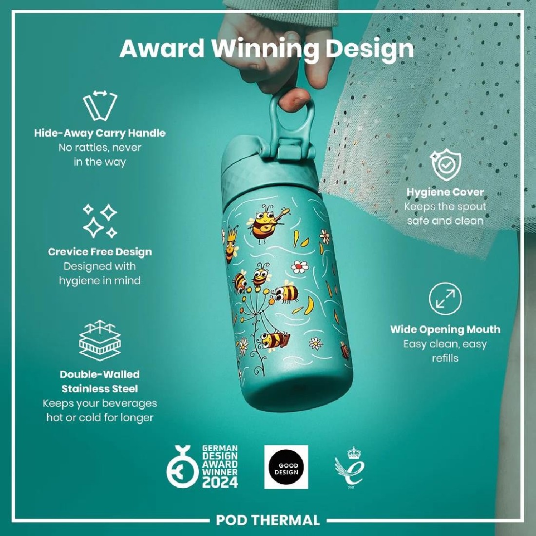 Παγούρι Μεταλλικό Θερμός 320ml Bees ION8