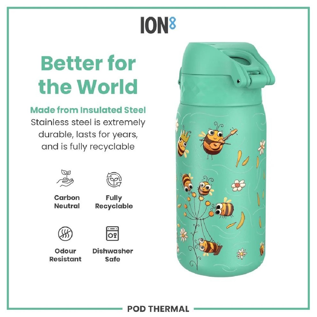 Παγούρι Μεταλλικό Θερμός 320ml Bees ION8