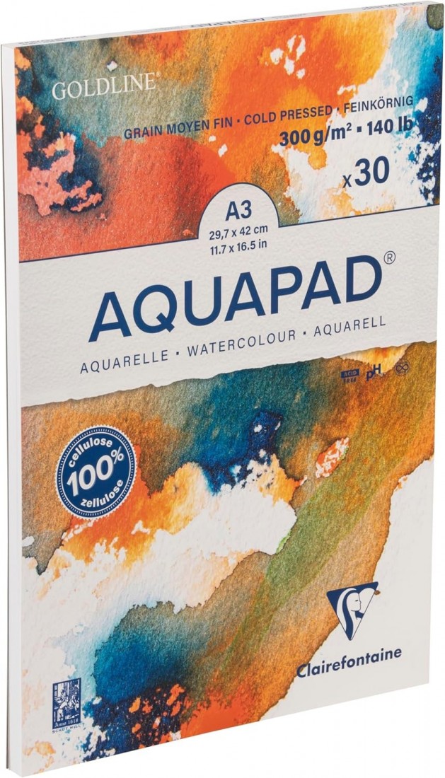 Clairefontaine A3 Aquapad 300gr 30sheets 975722