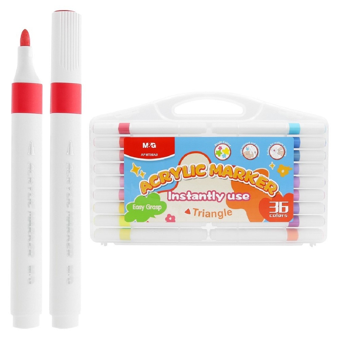 Τριγωνικοί Ακρυλικοί Μαρκαδόροι 36 χρωμάτων APMT80A9 M&G