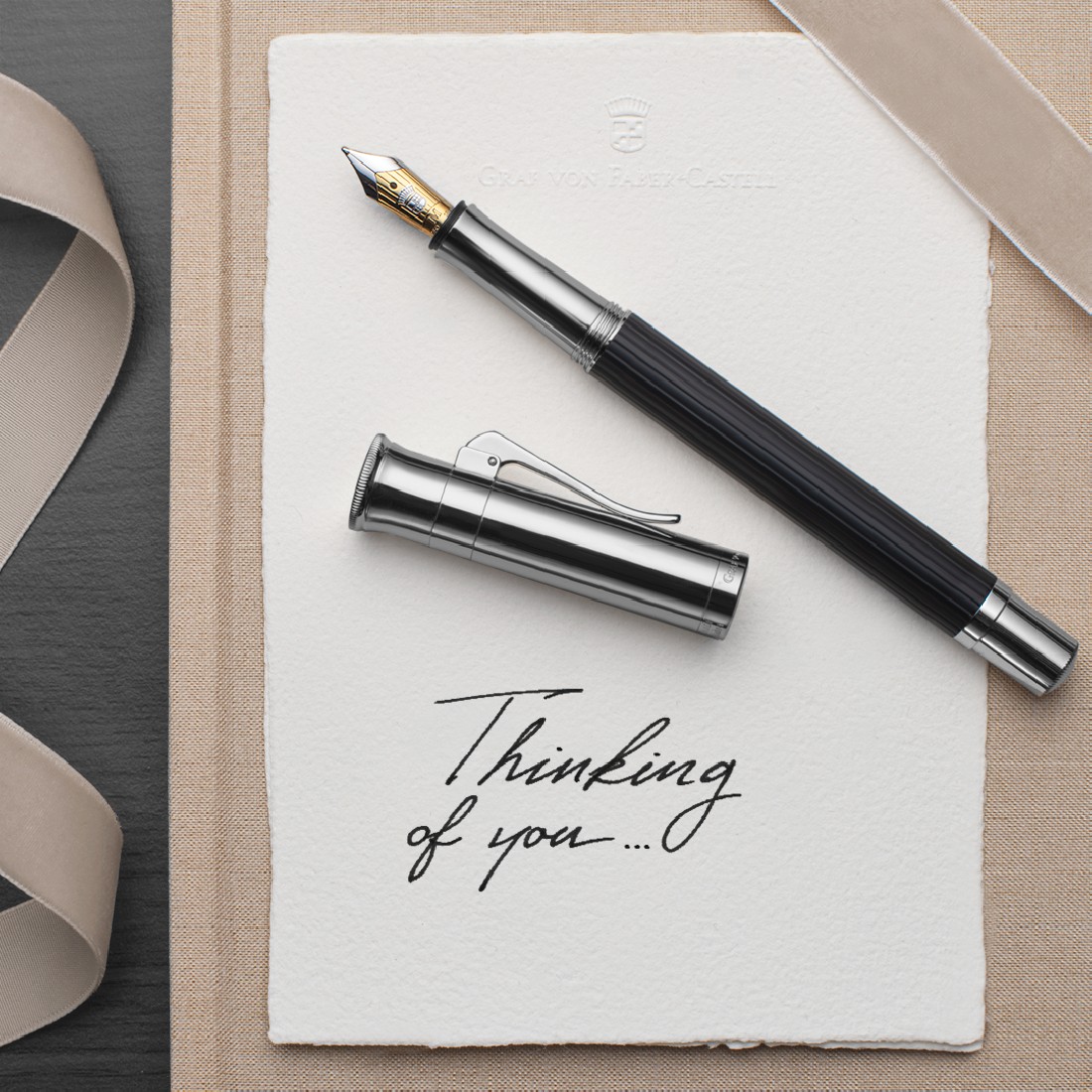 Graf Von Faber Castell Classic Platinum Ebony  Fountain Pen 145551