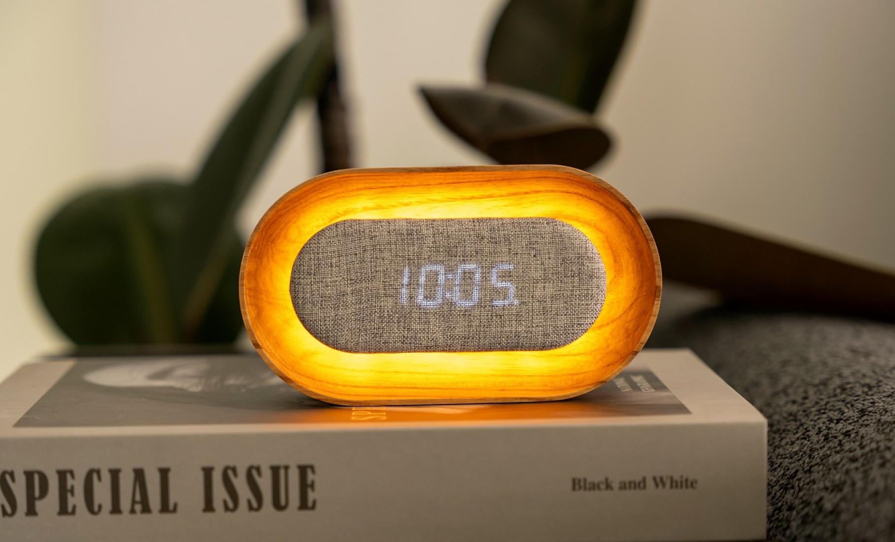 Gingko Lumos Clock Oval - White Ash G07O-AH