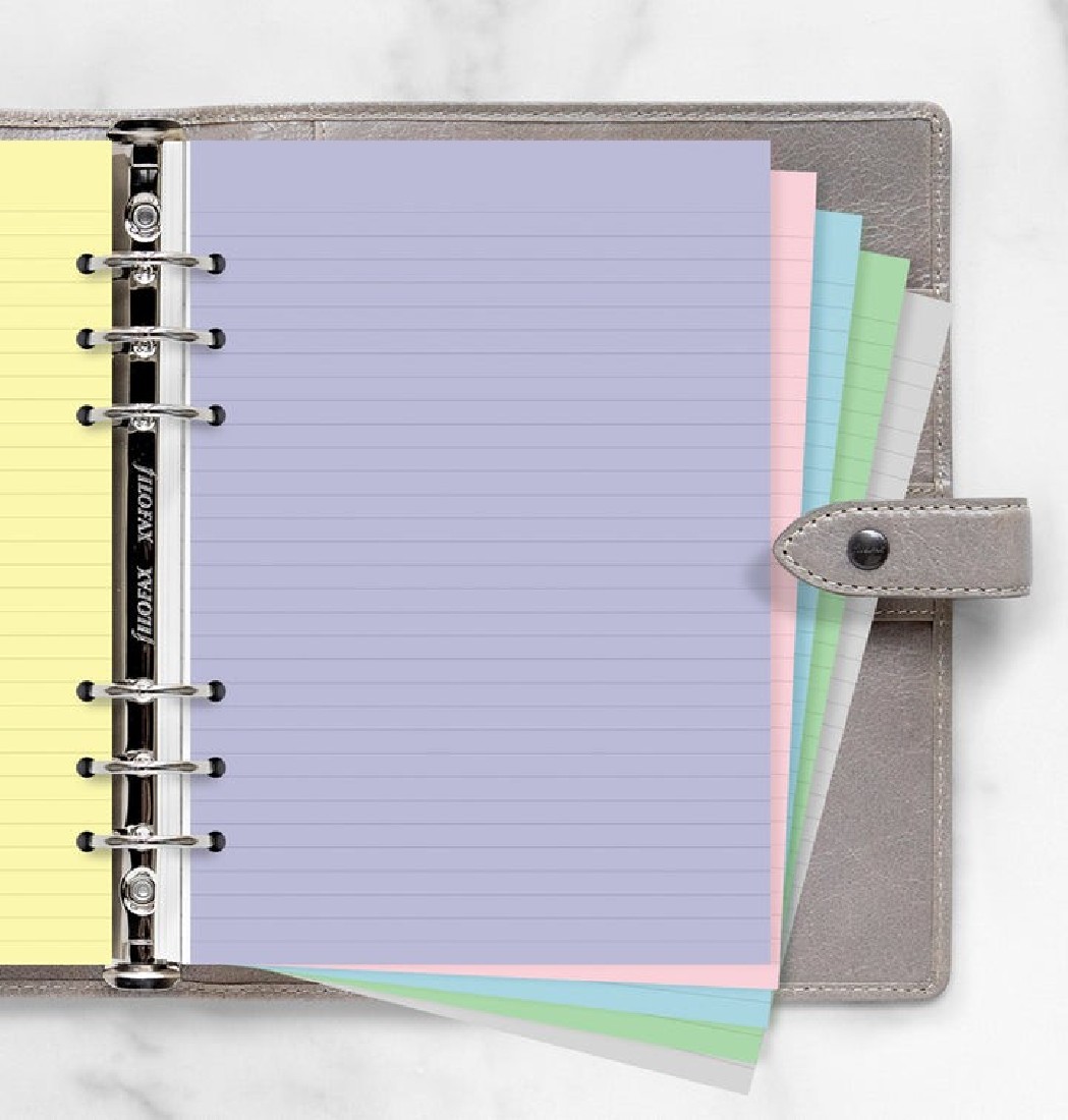 Filofax Pastel Ruled Notepaper Refill - A5 132610