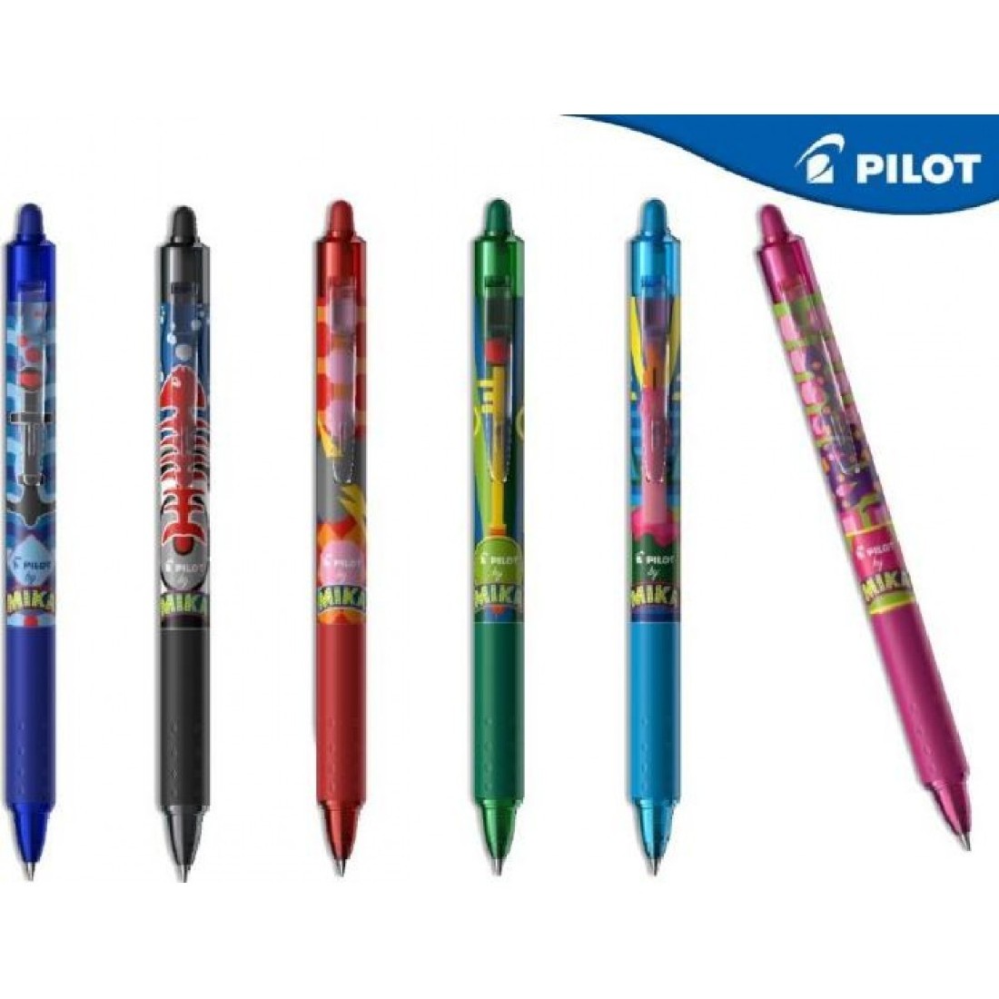 Pilot Frixion Ball  Clicker MIKA 0.7mm Rollerball Pen 6 τμχ (Limited Edition)