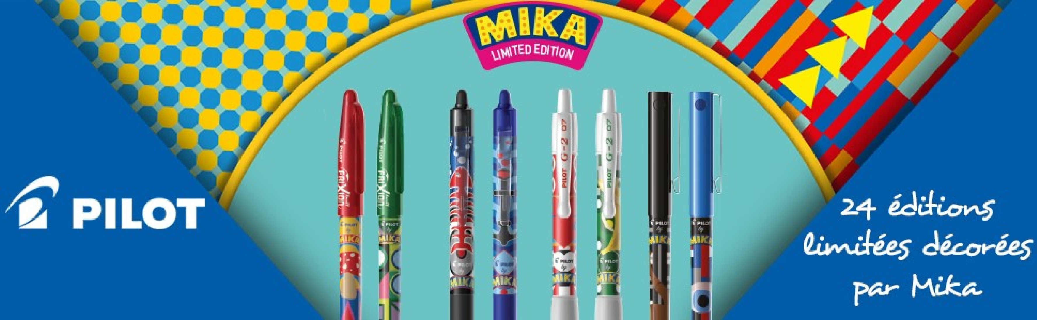 Pilot Frixion Ball  Clicker MIKA 0.7mm Rollerball Pen 6 τμχ (Limited Edition)