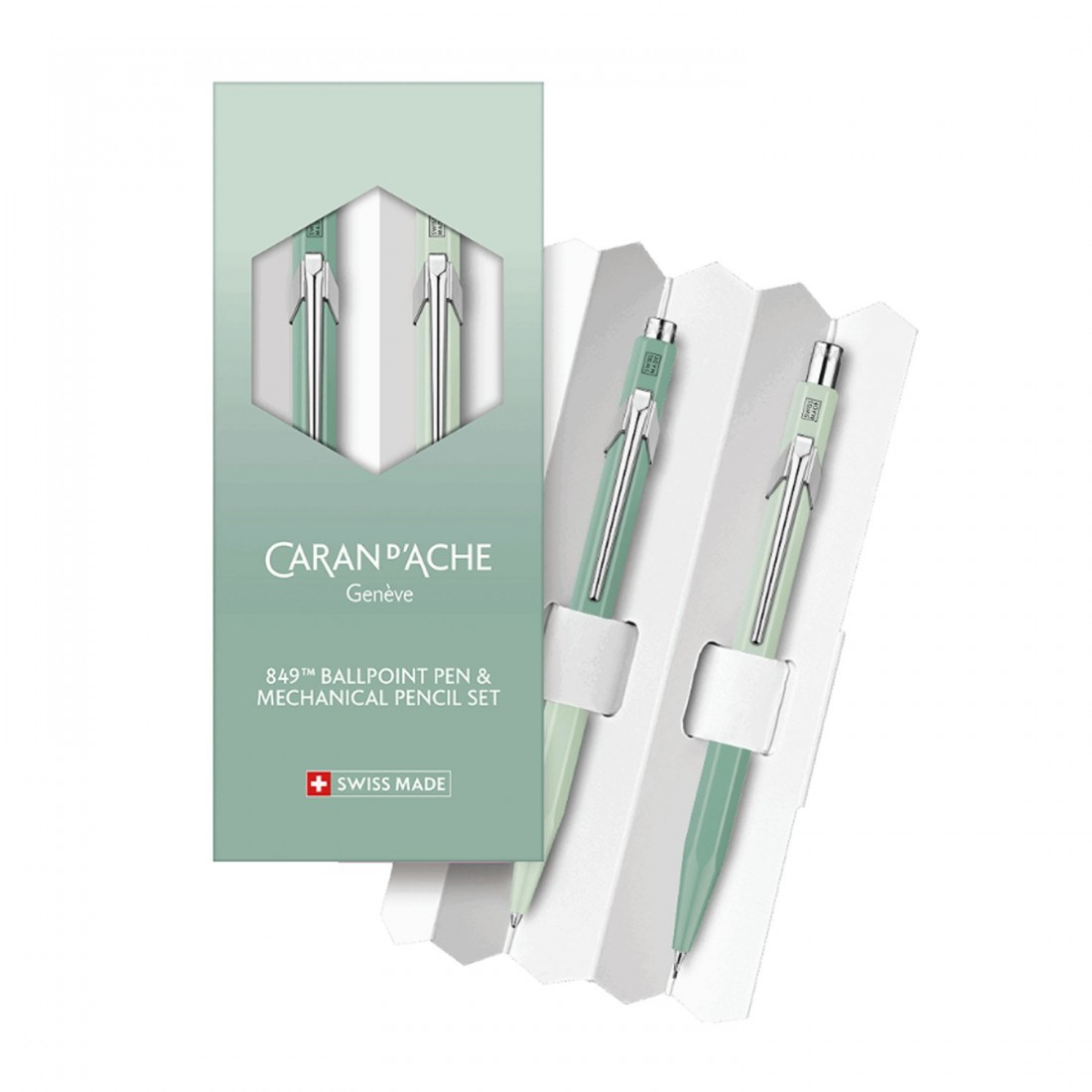 Caran dache Set 849™ Misty Forest Ballpoint Pen + Mechanical Pencil – Special Edition