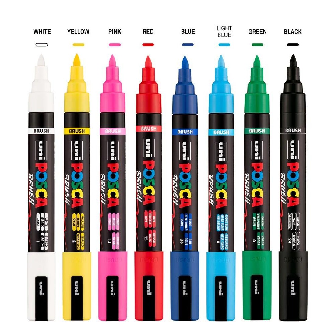 POSCA Set 8 Paint Brsuh Markers PC-5BR