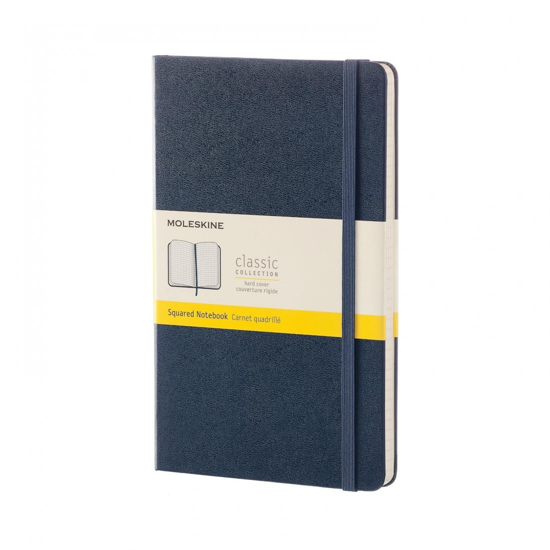 Moleskine notebook squared sapphire blue hard cover large 13x21