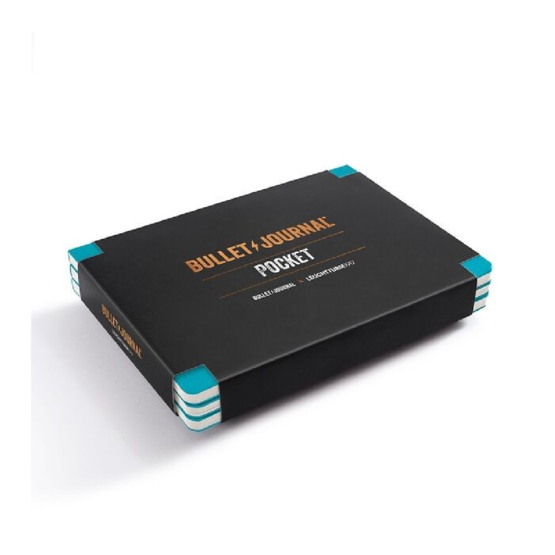 Leuchtturm 1917 Bullet Journal Pocket, 46 Numbered Double Pages, Dotted, Turquoise, Pack of 3