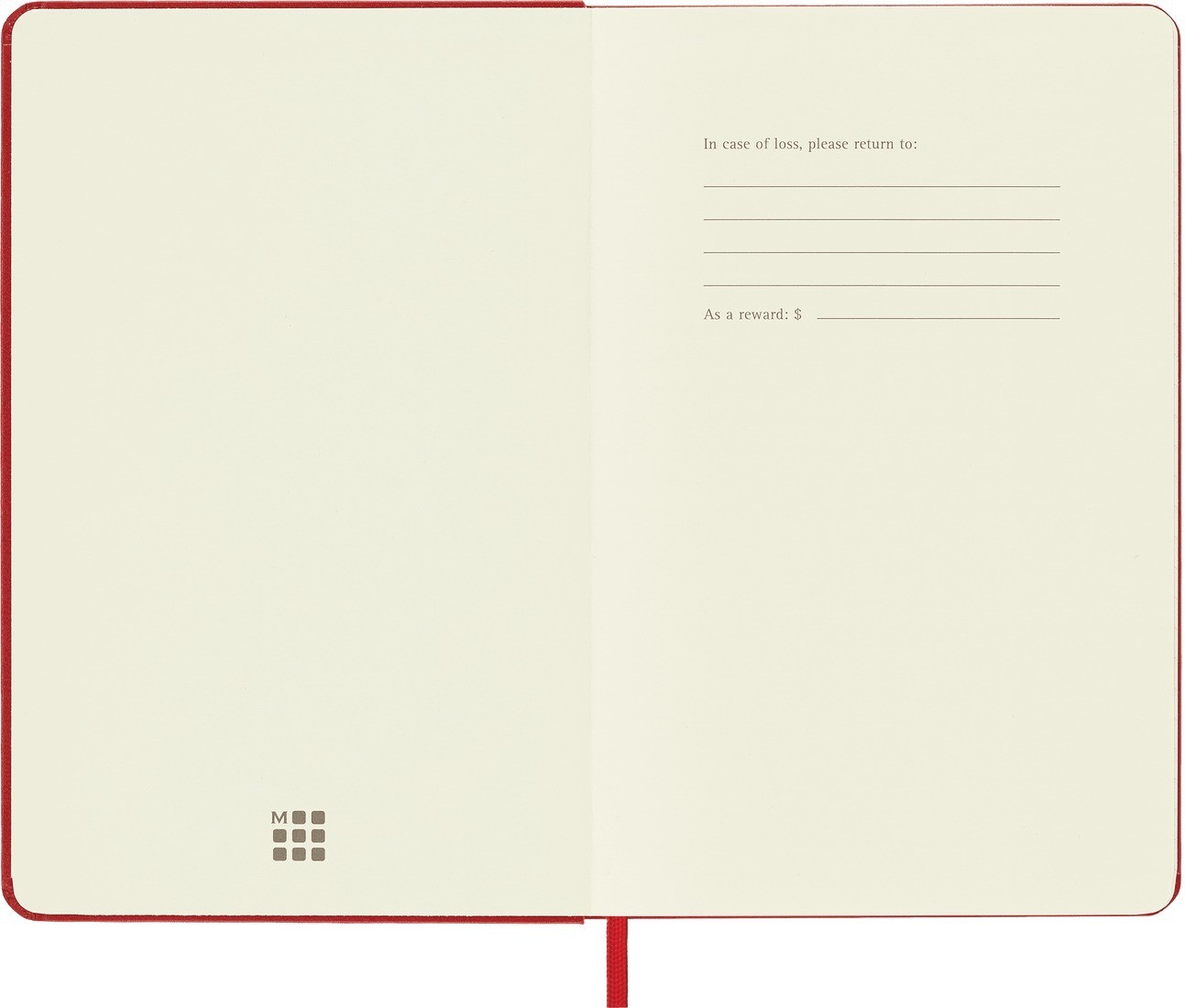 Moleskine notebook medium 12x18 ruled scarlet red hard cover