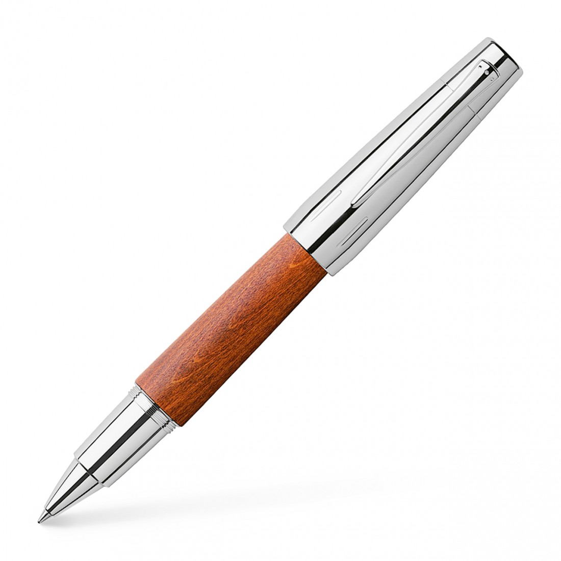 Faber Castell E-Motion Pearwood Brown Chrome 148205 Rollerball Pen