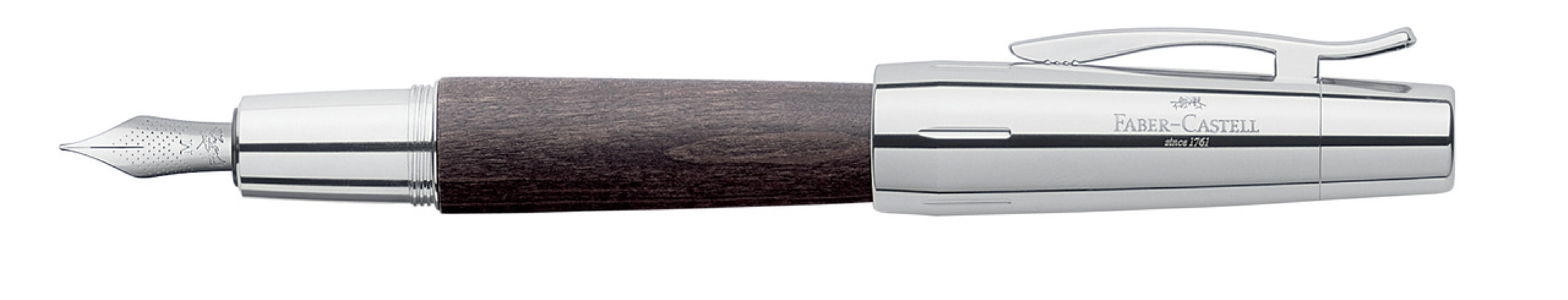 Faber Castell E-Motion Pearwood Black Chrome  Fountain Pen 148220