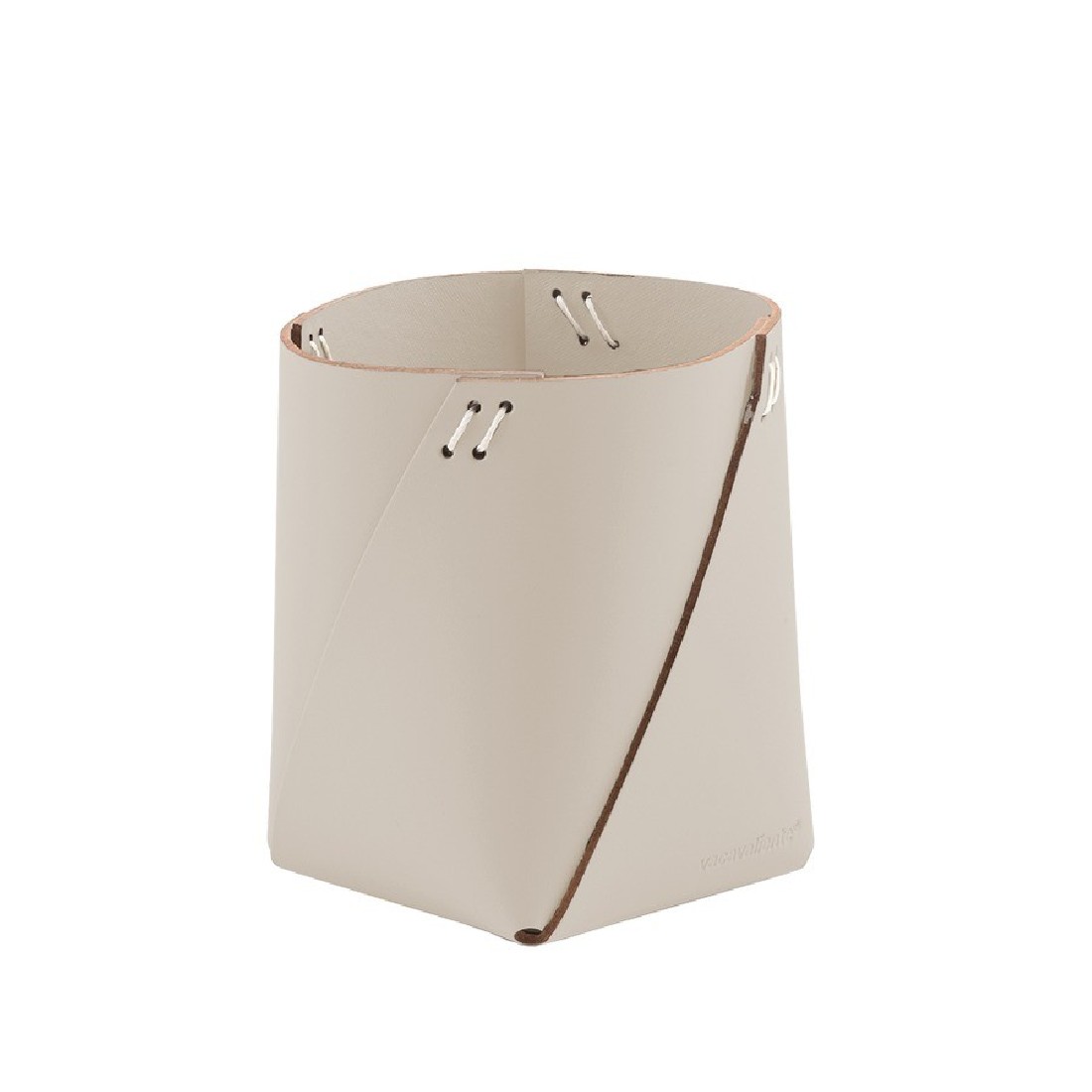 Pencil holder Sandshell, recycled leather, Vacavaliente