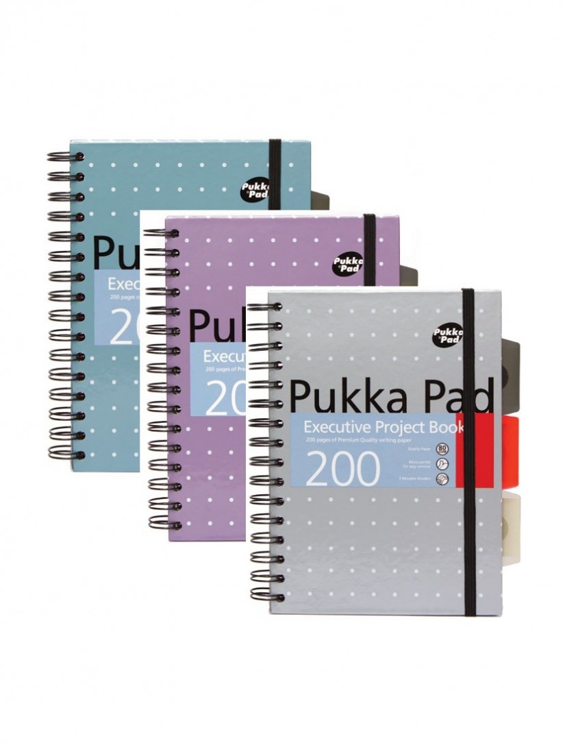 Τετράδιο Σπιράλ Α5 Executive με Τρύπες 80 gr 200 φύλλα 6336-ΜΕΤ Pukka Pad