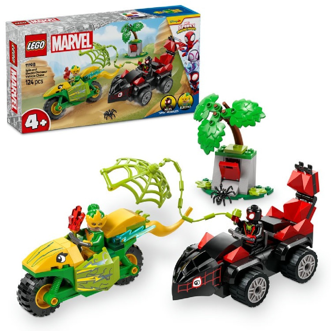 Spidey - Spin And Electro Dinosaur Vehicle Chase 11198 Lego Marvel.