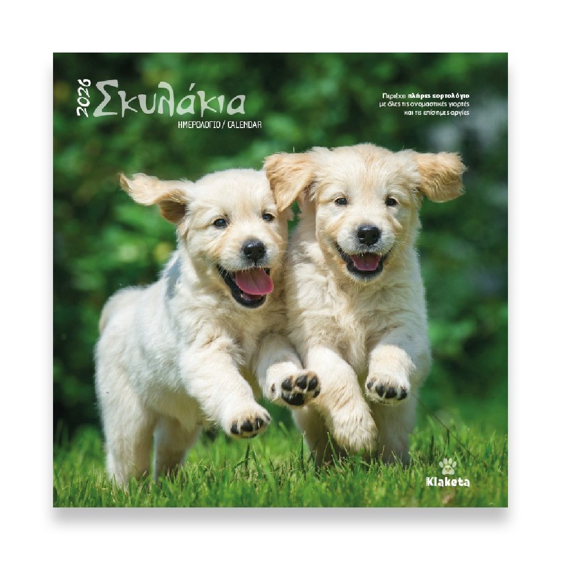 Ημερολόγιο τοίχου 2026 (30x30 εκ.) «ΣΚΥΛΑΚΙΑ» 26006 Klaketa