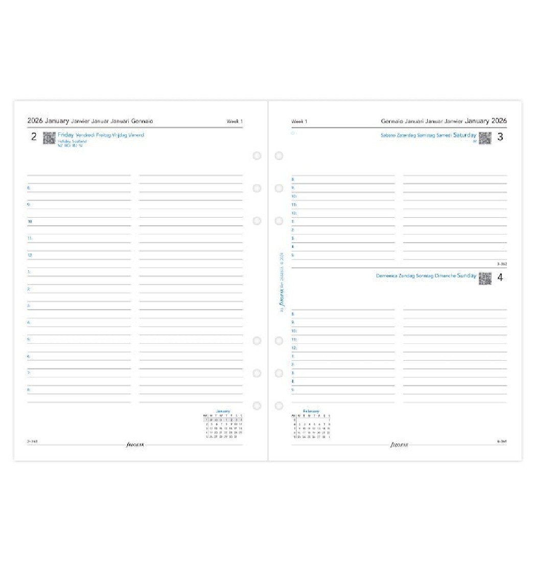 Refill A5 2026 Daily English 26-68515 Filofax