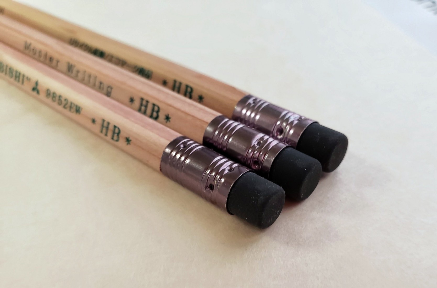 Mitsubishi recycling pencils with pencil eraser, 9852EW hardness HB, K9852EWHB
