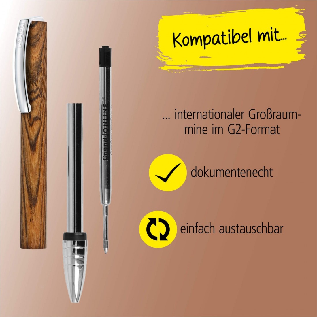 Online Vision Natural Walnut twist ballpoint pen 36123