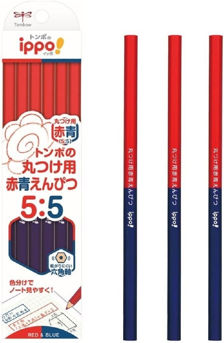 Tombow ippo wooden pencils 12pcs, blue and red CV-KIVP