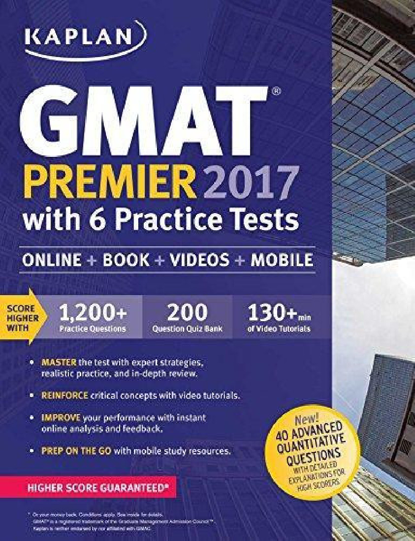 GMAT PREMIER 2017 WITH 6 PRACTICE TESTS  PB