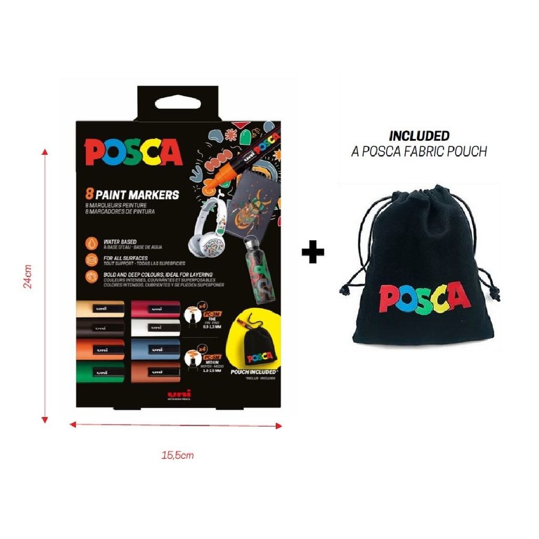 POSCA Pouch Set x8 Paint Markers 08-02 (Limited Edition)