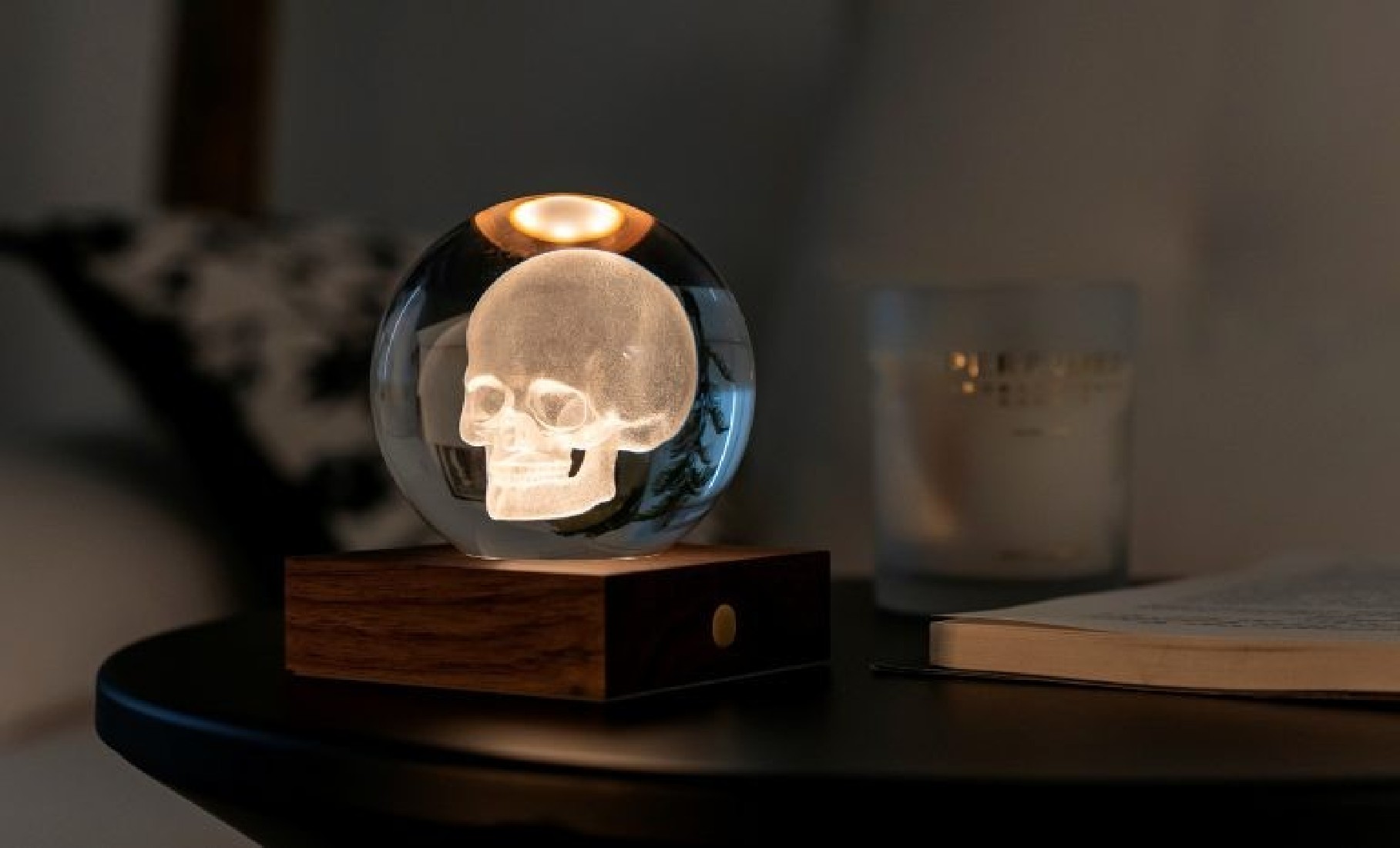 Gingko Amber Crystal Light 3D Skull G025SK