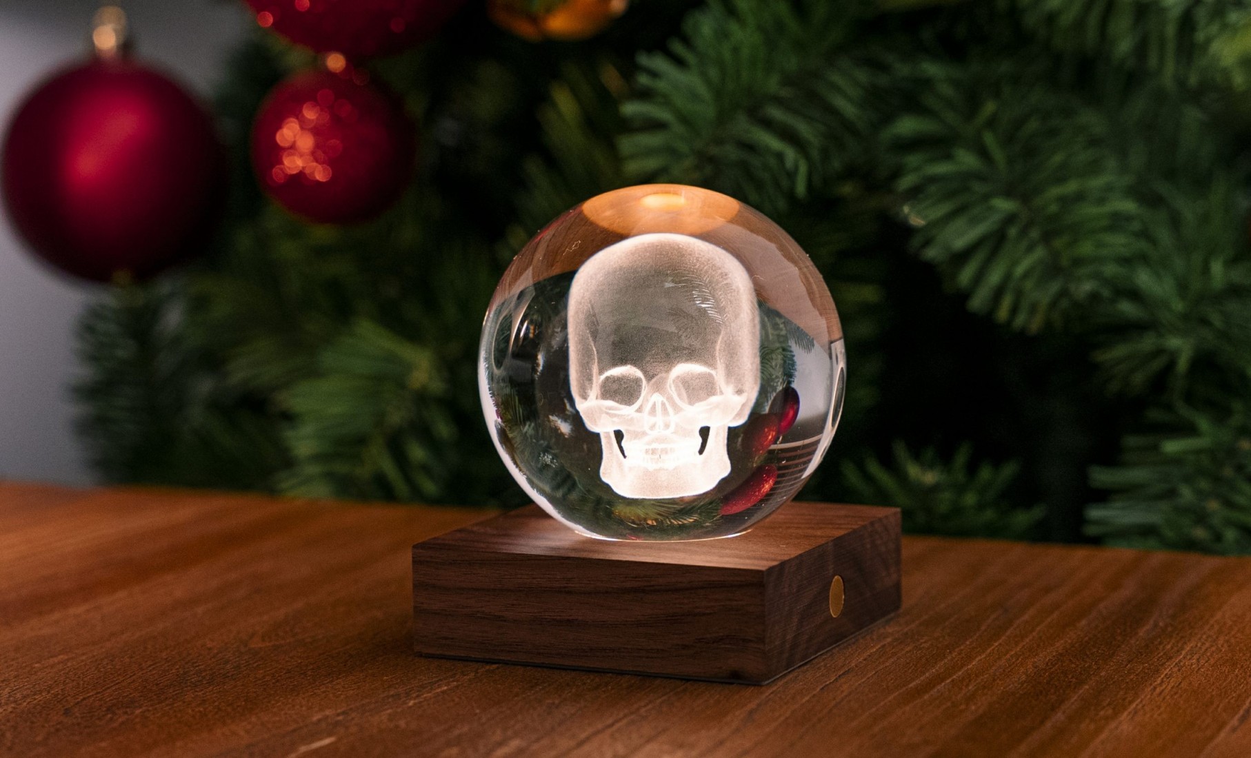 Gingko Amber Crystal Light 3D Skull G025SK