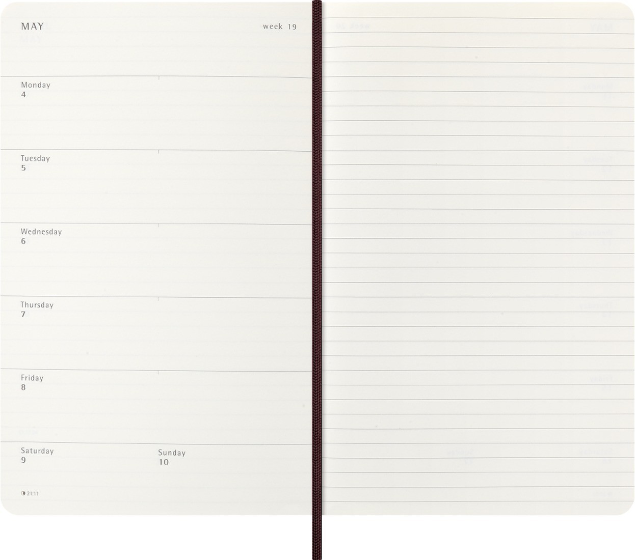 Moleskine Precious & Ethical Diary 2026 Weekly, Large 13x21, 12-Month, Vegan Cover, Bordeaux