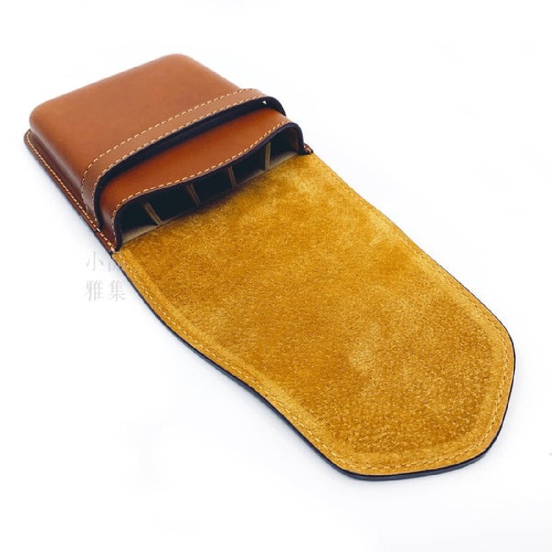 Pilot and Somes brown leather case for 5 instruments, SLS5-11-BN