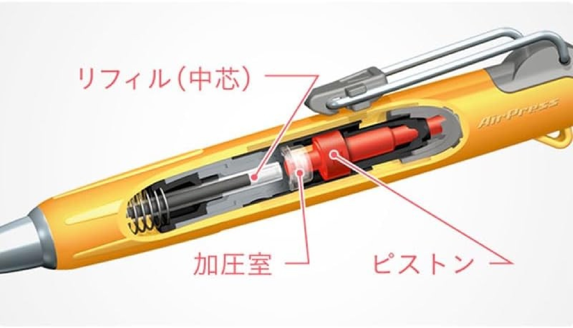 Tombow Air Press 52 Yellow Ballpoint Pen, BC-AP52