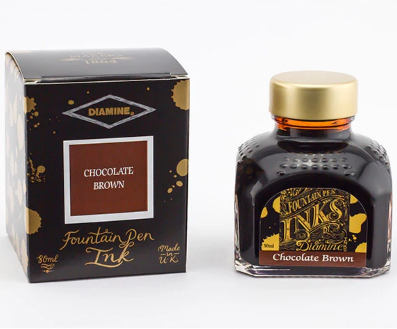 Diamine 80ml Chocolate Brown Fountain pen ink botle