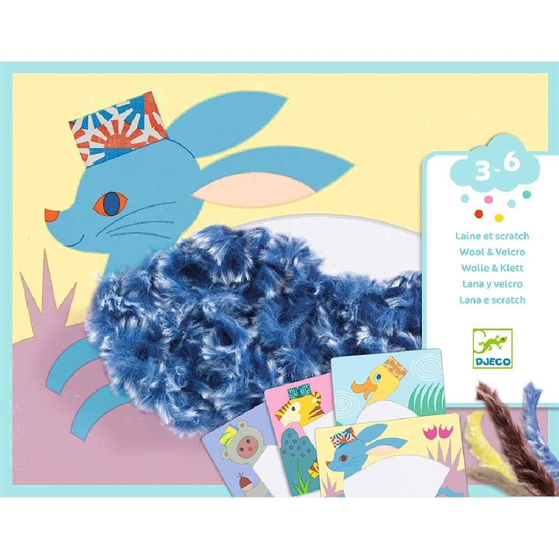 Δημιουργώ εικόνες με πούπουλα κια βέλκρο Ζωάκια με καπέλο 09127 Djeco