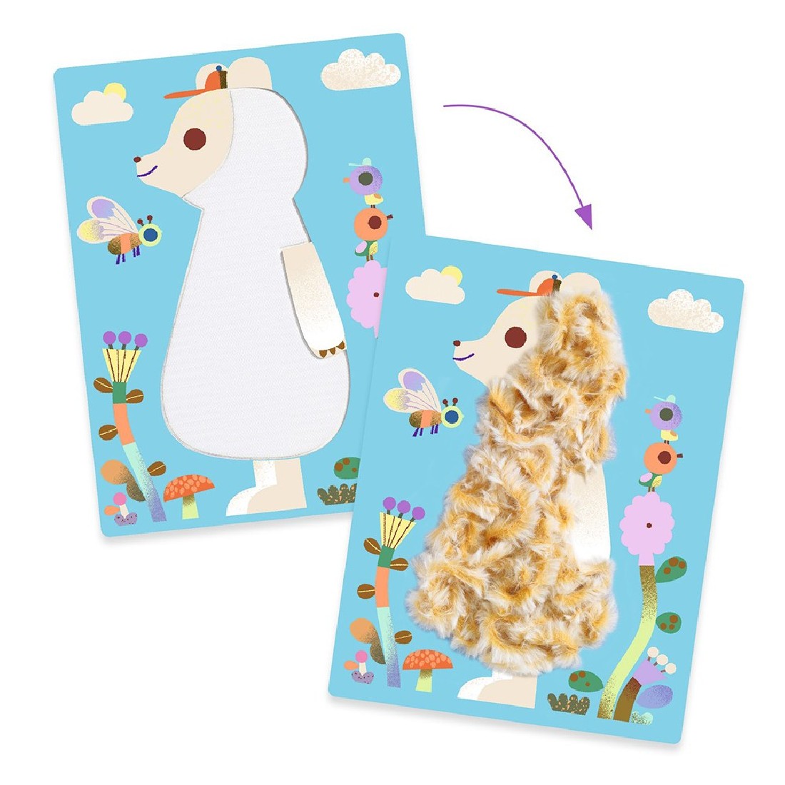 Δημιουργώ εικόνες με πούπουλα και βέλκρο Μαιμού και ζωάκια 09128 Djeco