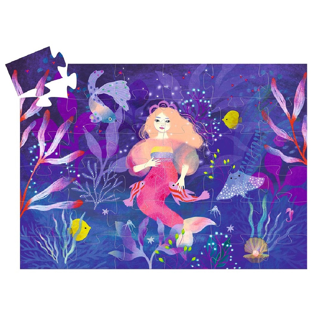 Puzzle σε σχηματικό κουτί 36 τεμ. Έλλα, η γοργόνα DJ07303 Djeco